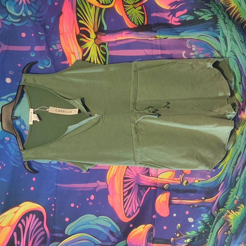 Green Sleeveless Romper